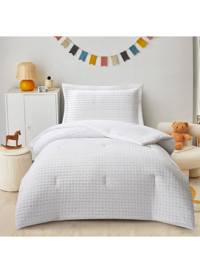 Home Box White Microfiber Comforter Set for Kids - Image 1